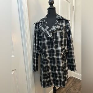 Lane Bryant Monochrome Plaid Jacket sz 20